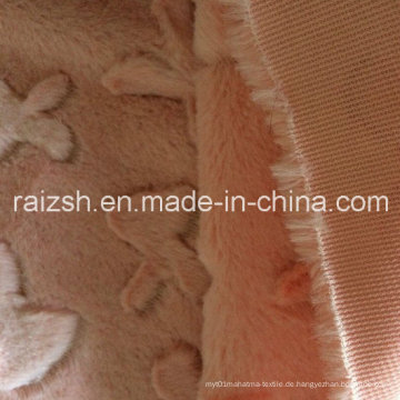 100% Polyester Pink Velvet Cut Blumen PV Fleece Stoff